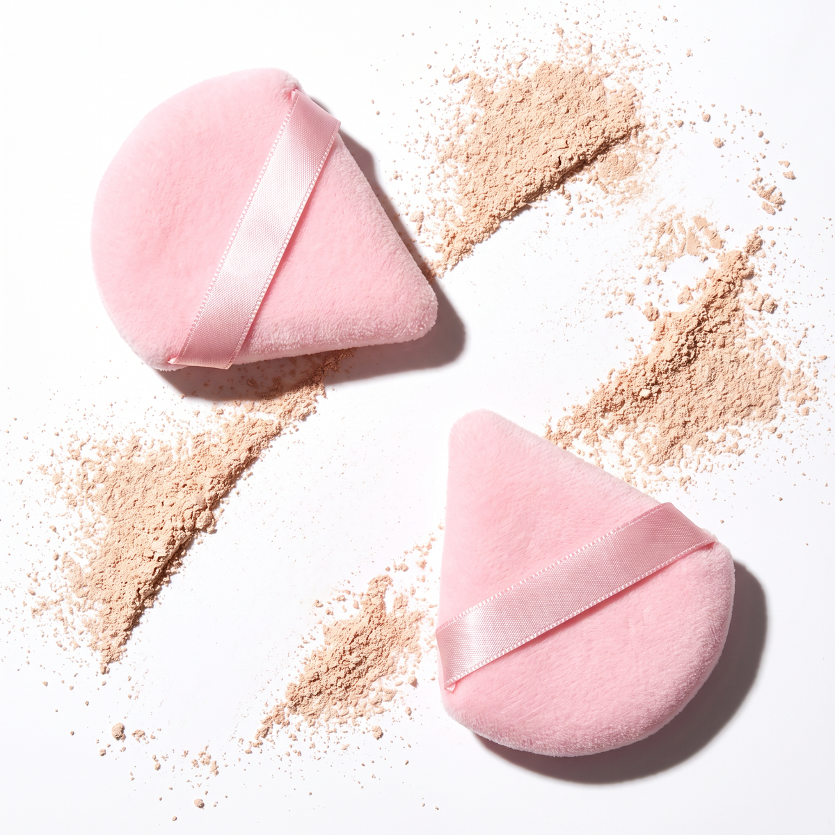100-Count Triangle Powder Puffs – Soft Velour Makeup Sponge for Dry & Wet Foundation, Setting Powder & Face Cosmetics, Bridal Touch-up kits, Pink.