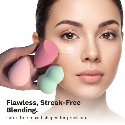 15-count Makeup Sponge Set Latex-Free and High-definition Set of 15 makeup blenders For Powder Cream and Liquid, Super Soft Sponges (random colours with 3 mixed shapes), 4cm*6cm medium size.